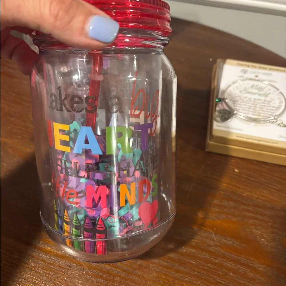 5 Piece Teacher Gift Set - Pink Small Stanley with Straw & much more! All new!